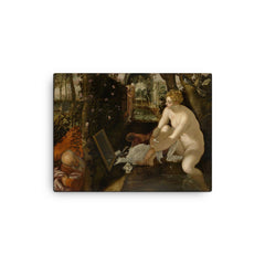 Susanna and the Elders by Tintoretto canvas print on a plain backdrop in size 12"x16".