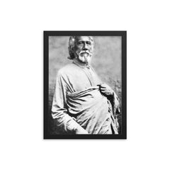 Swami Sri Yukteswar Giri framed print on a plain backdrop in size 12"x16".