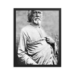 Swami Sri Yukteswar Giri framed print on a plain backdrop in size 16"x20".