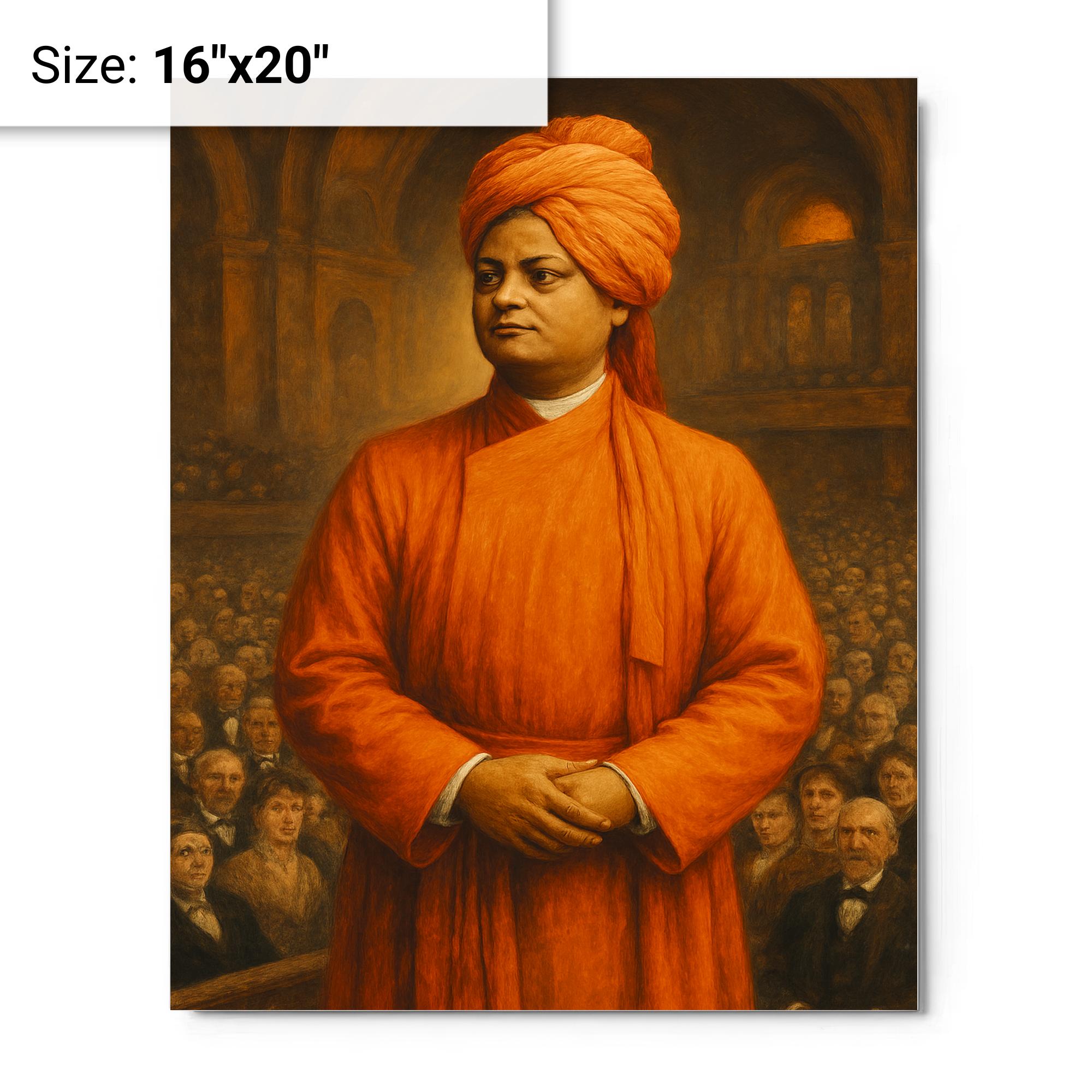 Swami Vivekananda Metal Print Wall Art | Chicago Audience Portrait ...