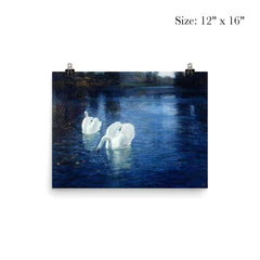Swans on the River by Frits Thaulow, 1880 poster 3