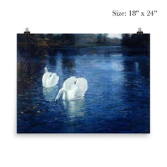 Swans on the River by Frits Thaulow, 1880 poster 5