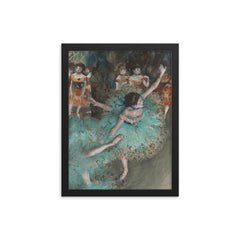Swaying Dancer, or Dancer in Green by Edgar Degas framed print on a plain backdrop in size 12"x16".