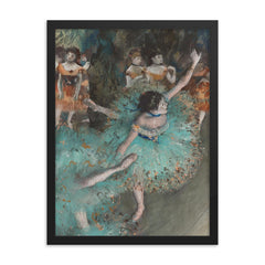Swaying Dancer, or Dancer in Green by Edgar Degas framed print on a plain backdrop in size 18"x24".