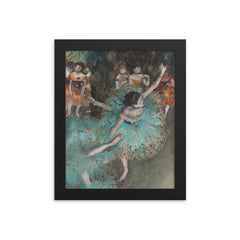 Swaying Dancer, or Dancer in Green by Edgar Degas framed print on a plain backdrop in size 8"x10".