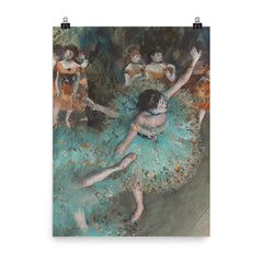 Swaying Dancer, or Dancer in Green by Edgar Degas poster on a plain backdrop in size 8"x10".