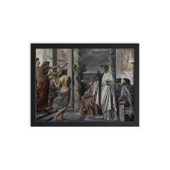 Symposium by Anselm Feuerbach framed print on a plain backdrop in size 12"x16".
