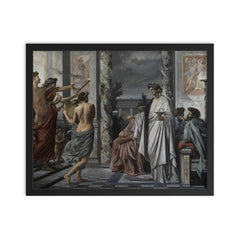 Symposium by Anselm Feuerbach framed print on a plain backdrop in size 16"x20".