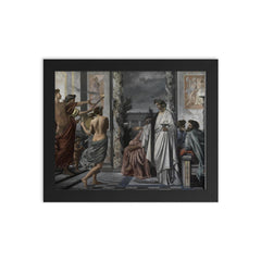 Symposium by Anselm Feuerbach framed print on a plain backdrop in size 8"x10".