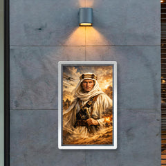 T E Lawrence in desert robes poster 2