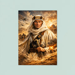 T E Lawrence in desert robes poster 8