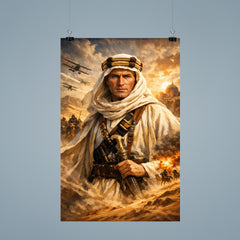 T E Lawrence in desert robes poster 9