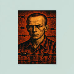 Tadeusz Borowski barbed wire witness portrait poster 8