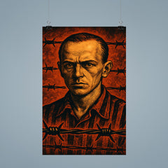 Tadeusz Borowski barbed wire witness portrait poster 9