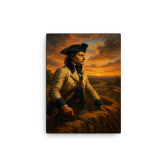 Tadeusz Kościuszko at Saratoga earthworks canvas print on a plain backdrop in size 12"x16".