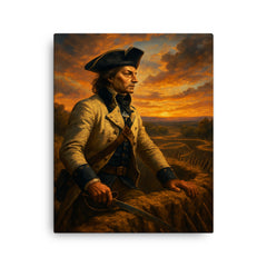 Tadeusz Kościuszko at Saratoga earthworks canvas print on a plain backdrop in size 16"x20".