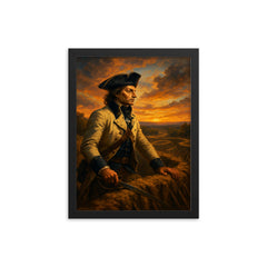 Tadeusz Kościuszko at Saratoga earthworks framed print on a plain backdrop in size 12"x16".