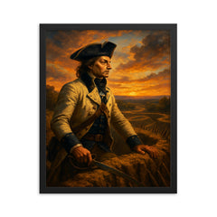 Tadeusz Kościuszko at Saratoga earthworks framed print on a plain backdrop in size 16"x20".