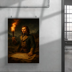 Tadeusz Kościuszko at Saratoga fortifications by torchlight poster 4