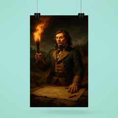 Tadeusz Kościuszko at Saratoga fortifications by torchlight poster 6
