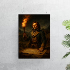 Tadeusz Kościuszko at Saratoga fortifications by torchlight poster 7