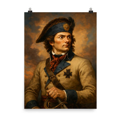 Tadeusz Kościuszko poster on a plain backdrop in size 8"x10".