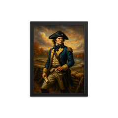 Tadeusz Kosciuszko at Saratoga earthworks framed print on a plain backdrop in size 12"x16".