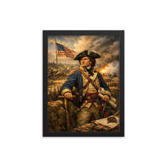 Tadeusz Kosciuszko at Saratoga earthworks framed print on a plain backdrop in size 12"x16".