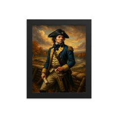 Tadeusz Kosciuszko at Saratoga earthworks framed print on a plain backdrop in size 8"x10".