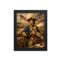 Tadeusz Kosciuszko at Saratoga earthworks framed print on a plain backdrop in size 8"x10".