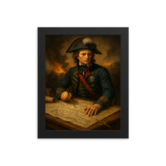 Tadeusz Kosciuszko battlefield engineering map table portrait framed print on a plain backdrop in size 8"x10".