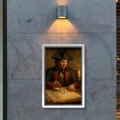 Tadeusz Kosciuszko engineering fortifications beside battle maps poster 2