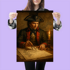 Tadeusz Kosciuszko engineering fortifications beside battle maps poster 3