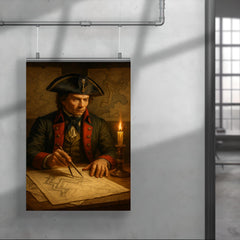 Tadeusz Kosciuszko engineering fortifications beside battle maps poster 4