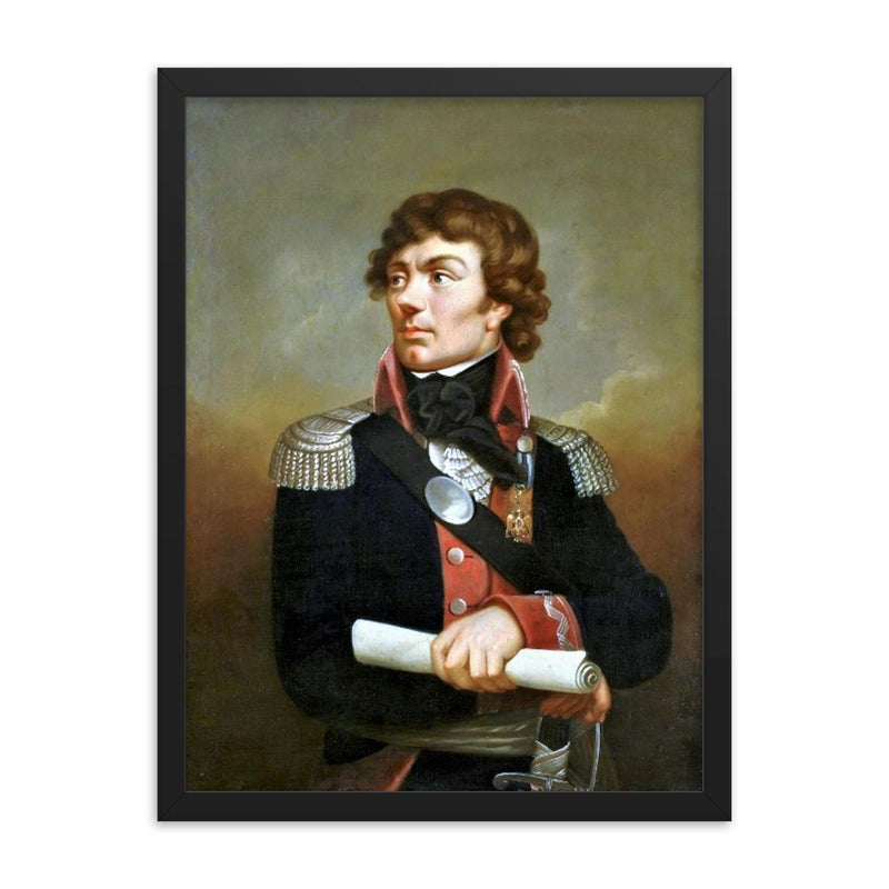 Tadeusz Kosciuszko framed print on a plain backdrop in size 18