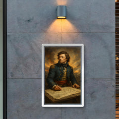 Tadeusz Kosciuszko over battlefield engineering plans poster 2