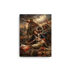 Tadeusz Kosciuszko wounded at Maciejowice canvas print on a plain backdrop in size 12"x16".