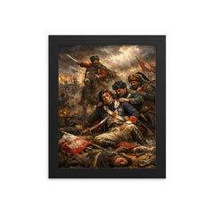 Tadeusz Kosciuszko wounded at Maciejowice framed print on a plain backdrop in size 8"x10".