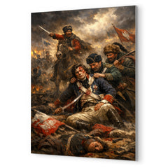 Tadeusz Kosciuszko wounded at Maciejowice metal print mockup