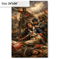 Tadeusz Kosciuszko wounded at Maciejowice metal print on a plain backdrop in size 24"x36".
