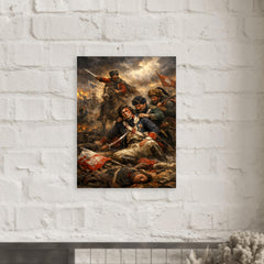 Tadeusz Kosciuszko wounded at Maciejowice metal print mockup