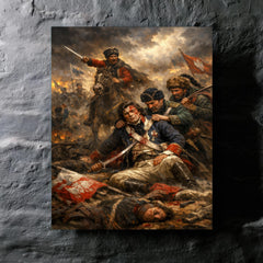 Tadeusz Kosciuszko wounded at Maciejowice metal print mockup