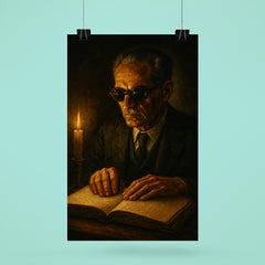 Taha Hussein reading by touch in darkness poster 6