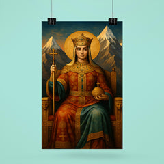 Tamar of Georgia enthroned beneath mountain icons poster 6