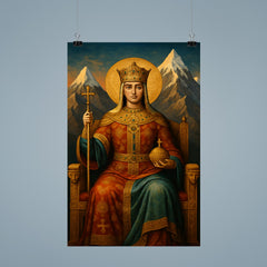 Tamar of Georgia enthroned beneath mountain icons poster 9