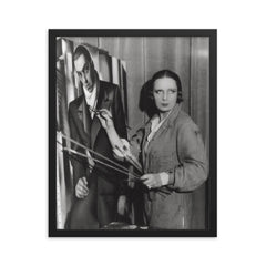 Tamara de Lempicka framed print on a plain backdrop in size 16"x20".