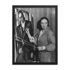 Tamara de Lempicka framed print on a plain backdrop in size 18"x24".