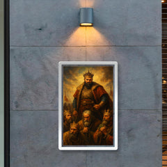 Tamerlane inspecting conquered kings in chains poster 2