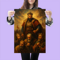 Tamerlane inspecting conquered kings in chains poster 3