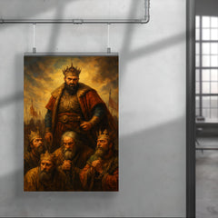 Tamerlane inspecting conquered kings in chains poster 4